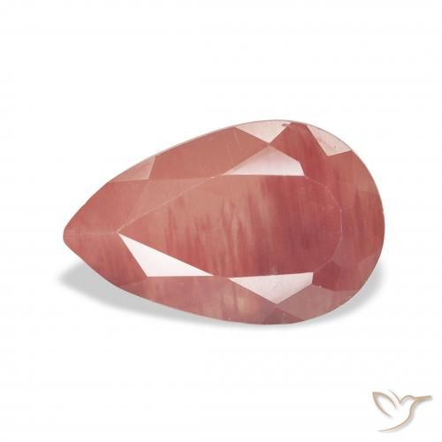 2.60ct Natürlicher Mittelrot Andesin-Labradorit, Birnenform, Transparent