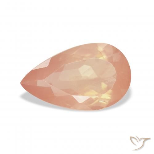 3.18ct Natürlicher rötlich-orange Andesin-Labradorit, Birnenform, Transparent