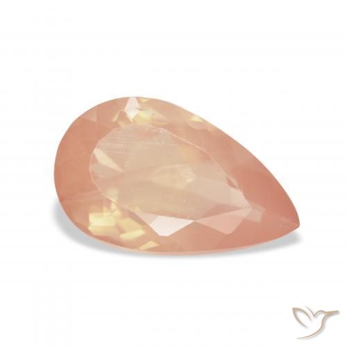 9,17 ctw natürlicher rötlich-orange Andesin-Labradorit, Birnenform, Transparent