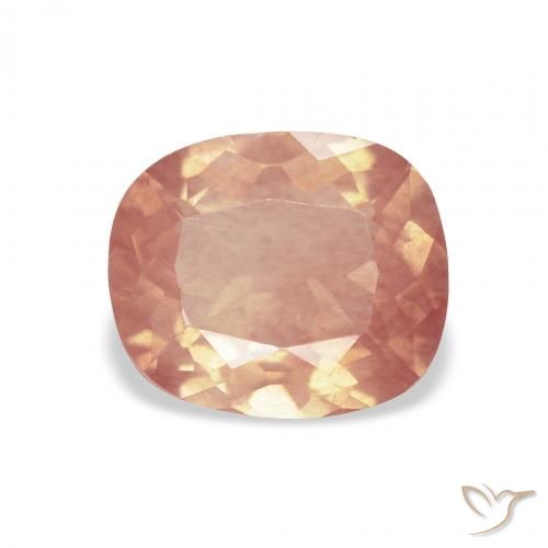 1.95ct Natürlicher Helles rötliches Orange Andesin-Labradorit, Kissen, Transparent