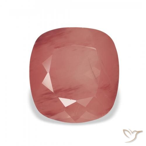 3.59ct Natürlicher Rötlich-Rosa-Ton Andesin-Labradorit, Kissen, Lichtdurchlässig