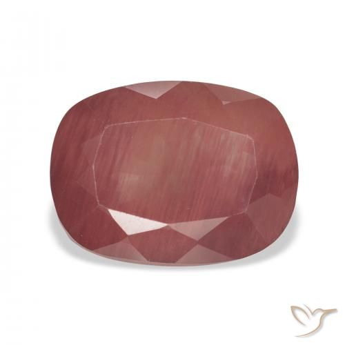 4.92ct Natürlicher dunkelrot Andesin-Labradorit, Kissen, Lichtdurchlässig