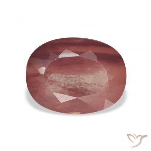 3.38ct Natürlicher tiefrot Andesin-Labradorit, Oval, Transparent