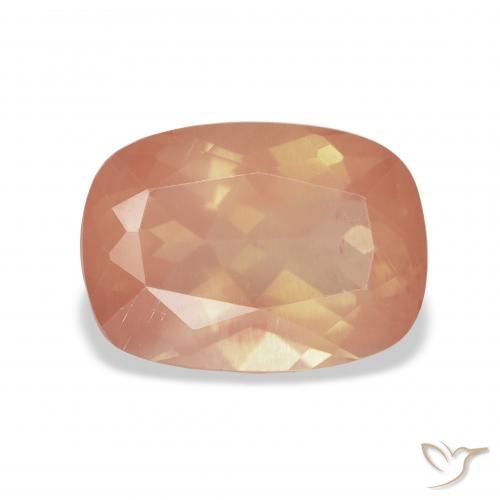 3.58ct Natürlicher rötlich-orange Andesin-Labradorit, Kissen, Transparent