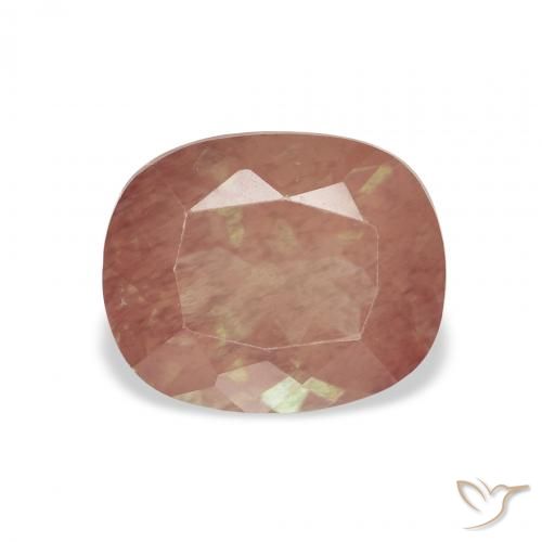 9,17 ctw natürlicher orange-rot Andesin-Labradorit, Kissen, Transparent
