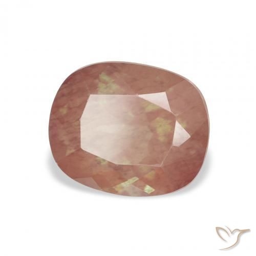 9,17 ctw natürlicher orange-rot Andesin-Labradorit, Kissen, Transparent