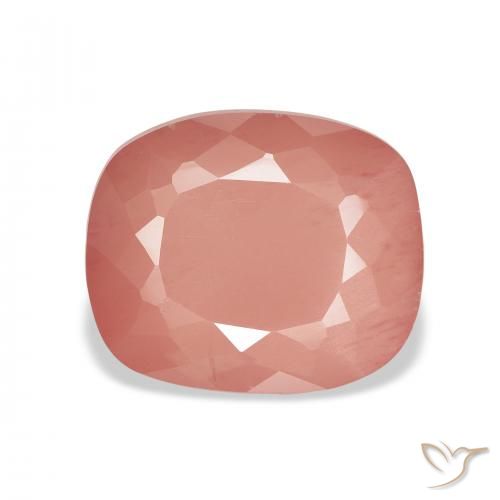 5.02ct Natürlicher Blasses rötliches Orange Andesin-Labradorit, Kissen, Lichtdurchlässig