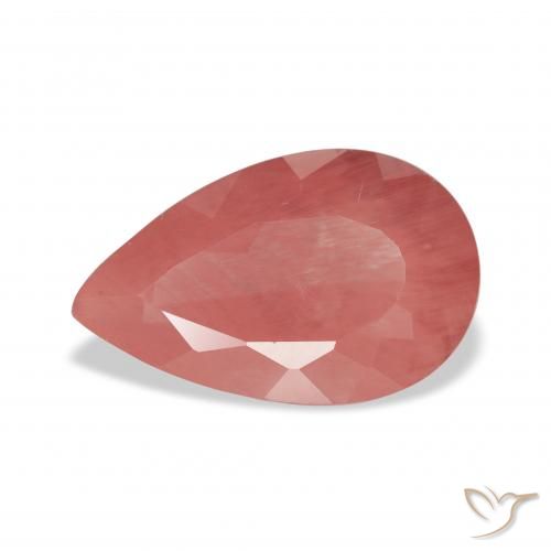 2.68ct Natürlicher Mittelrot Andesin-Labradorit, Birnenform, Lichtdurchlässig