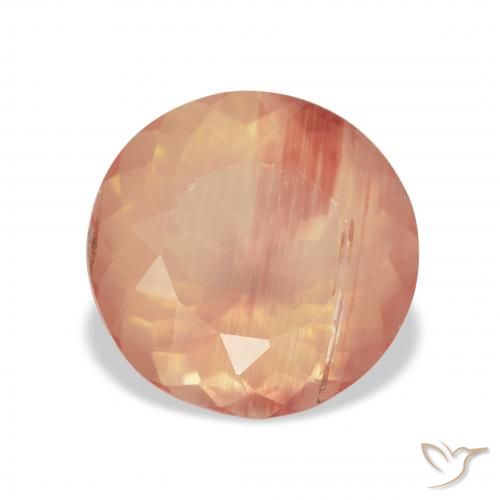 3.65ct Natürlicher hellorange Andesin-Labradorit, Runden, Transparent
