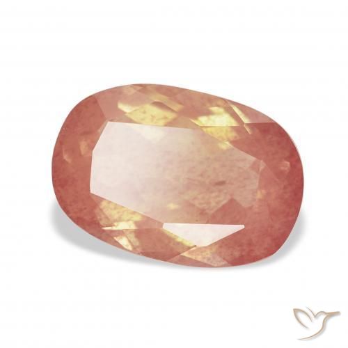9,17 ctw natürlicher Orangerosa Andesin-Labradorit, Kissen, Transparent
