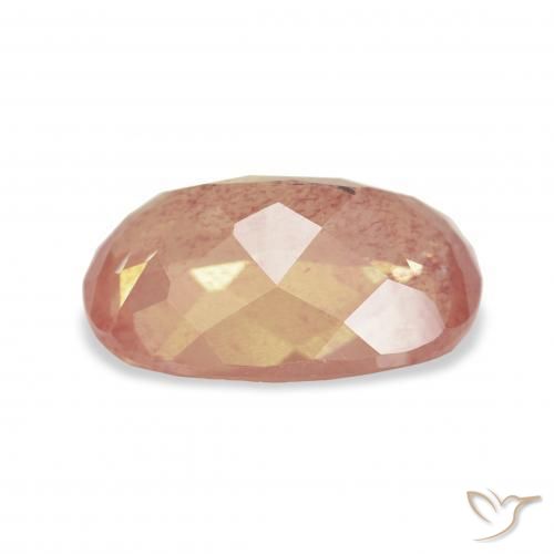 9,17 ctw natürlicher Orangerosa Andesin-Labradorit, Kissen, Transparent
