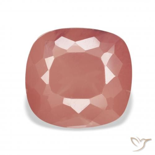4.52ct Natürlicher Blasses rötliches Orange Andesin-Labradorit, Kissen, Transparent