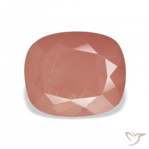 6.63ct Natürlicher Orangerosa Andesin-Labradorit, Kissen, Lichtdurchlässig