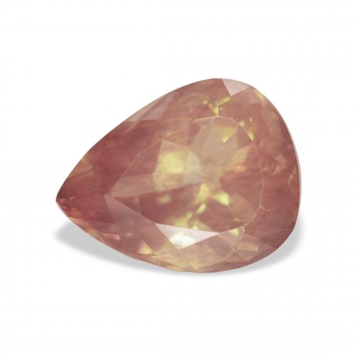 9,17 ctw natürlicher orange-rot Andesin-Labradorit, Birnenform, Transparent