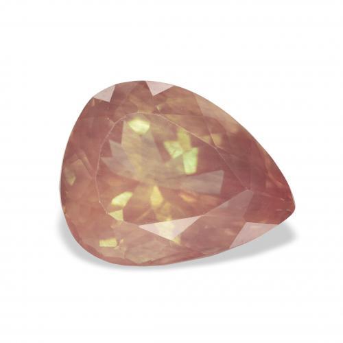 9,17 ctw natürlicher orange-rot Andesin-Labradorit, Birnenform, Transparent