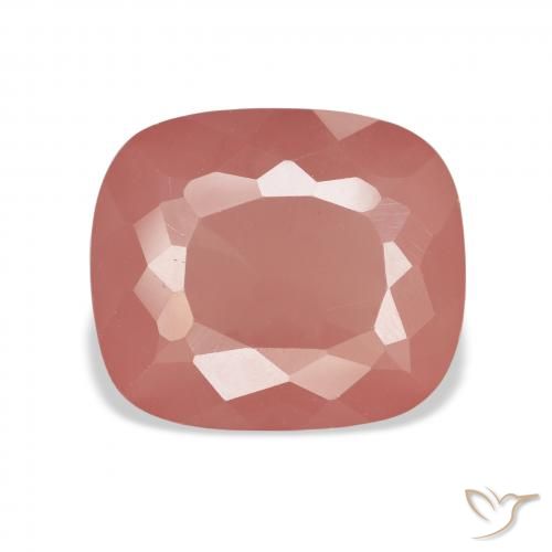 6.94ct Natürlicher Blasses rötliches Orange Andesin-Labradorit, Kissen, Transparent