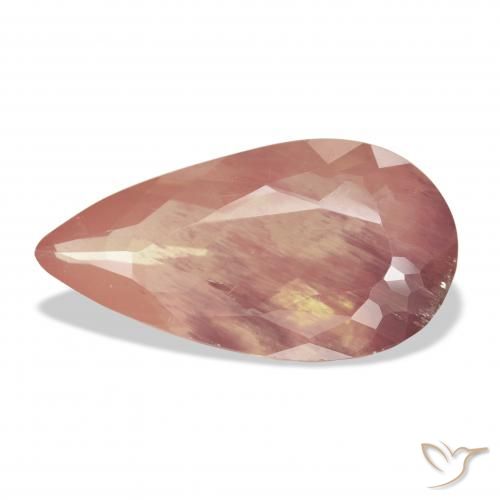 7.87ct Natürlicher orange-rot Andesin-Labradorit, Birnenform, Transparent