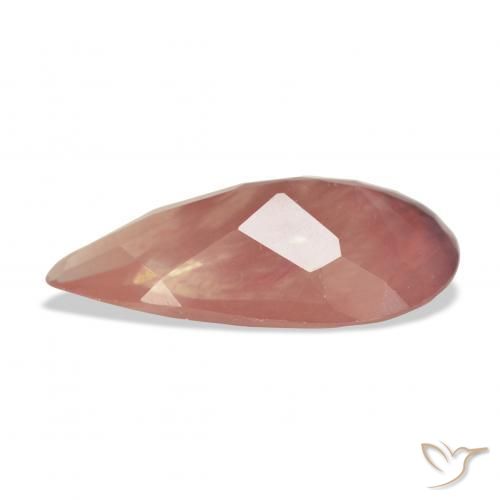 9,17 ctw natürlicher orange-rot Andesin-Labradorit, Birnenform, Transparent