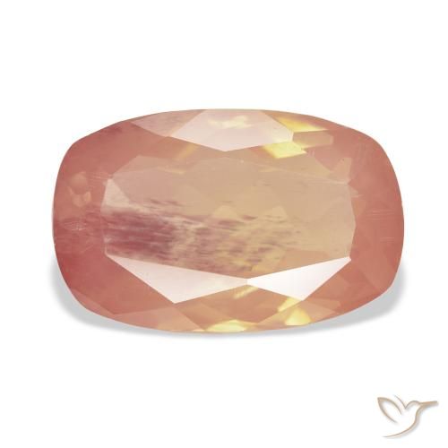 9.10ct Natürlicher rötlich-orange Andesin-Labradorit, Kissen, Transparent