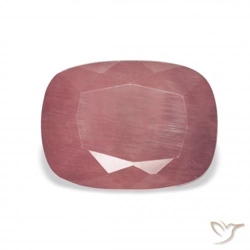 3.64ct Natürlicher Dunkelrosa Andesin-Labradorit, Kissen, Transparent