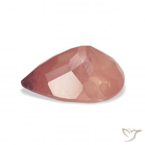 9,17 ctw natürlicher rose-rosa Andesin-Labradorit, Birnenform, Transparent