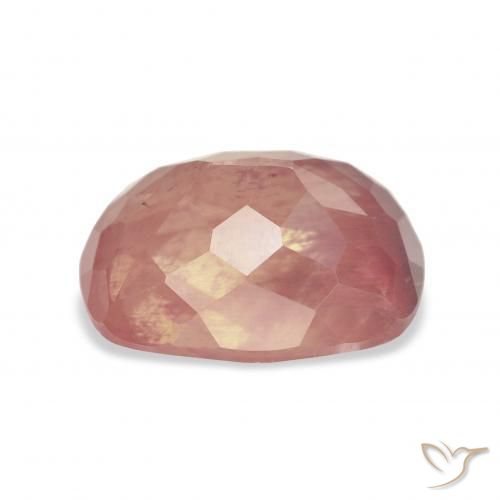 9,17 ctw natürlicher Orangerosa Andesin-Labradorit, Kissen, Transparent