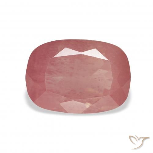3.53ct Natürlicher rötlich-rosa Andesin-Labradorit, Kissen, Transparent
