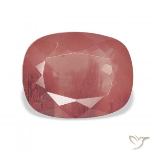 6.19ct Blasses rötliches Orange Andesin-Labradorit, Kissen, Transparent