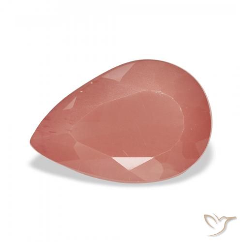 2.81ct Natürlicher Blasses rötliches Orange Andesin-Labradorit, Birnenform, Lichtdurchlässig
