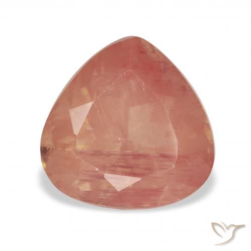3.16ct Natürlicher Mittelrot Andesin-Labradorit, Birnenform, Transparent