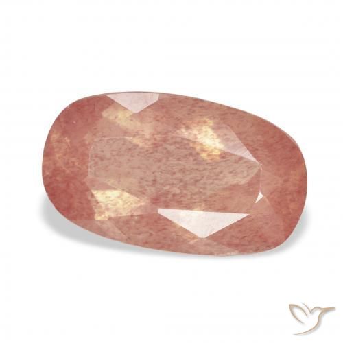 9,17 ctw natürlicher rötlich-orange Andesin-Labradorit, Kissen, Transparent