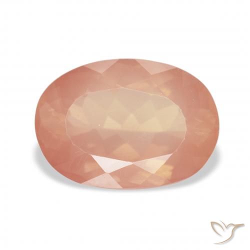 3.35ct Natürlicher Helles rötliches Orange Andesin-Labradorit, Oval, Transparent