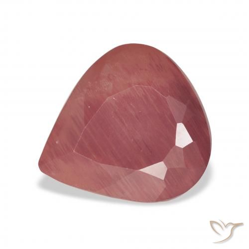 4.57ct Natürlicher Mittelrot Andesin-Labradorit, Birnenform, Lichtdurchlässig