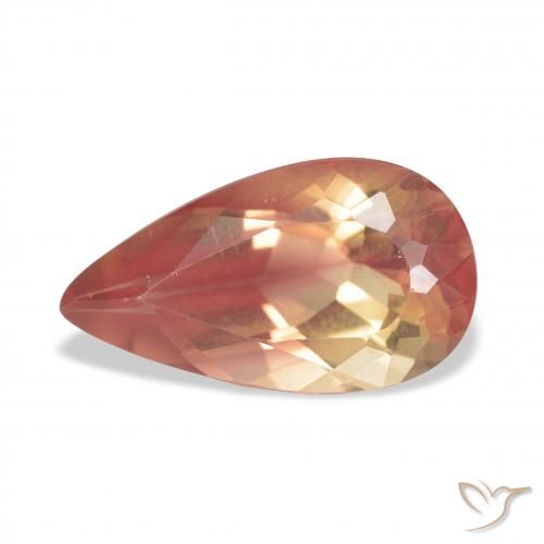 3.31ct Natürlicher tiefrötlich-orange Andesin-Labradorit, Birnenform, Transparent