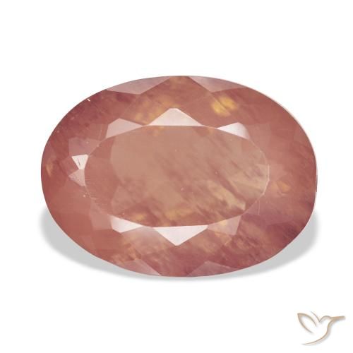 9.50ct Natürlicher Blasses rötliches Orange Andesin-Labradorit, Oval, Transparent
