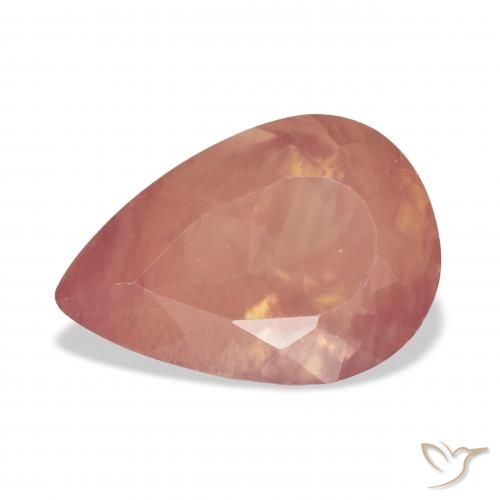 5.35ct Natürlicher Blasses rötliches Orange Andesin-Labradorit, Birnenform, Transparent