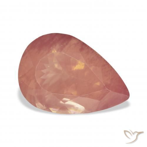 9,17 ctw natürlicher Blasses rötliches Orange Andesin-Labradorit, Birnenform, Transparent