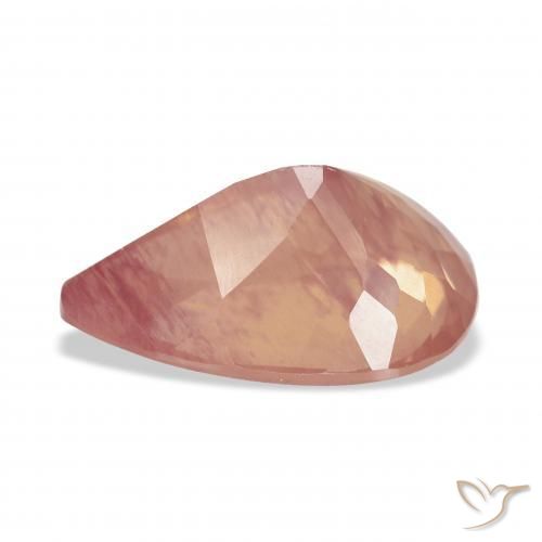 9,17 ctw natürlicher Blasses rötliches Orange Andesin-Labradorit, Birnenform, Transparent