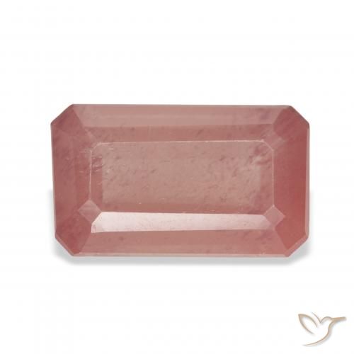 4.32ct Natürlicher Blasses rötliches Orange Andesin-Labradorit, Smaragdschliff, Transparent