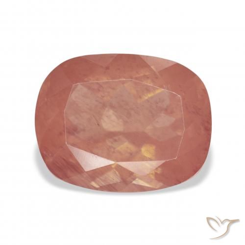 6.47ct Natürlicher Blasses rötliches Orange Andesin-Labradorit, Kissen, Transparent