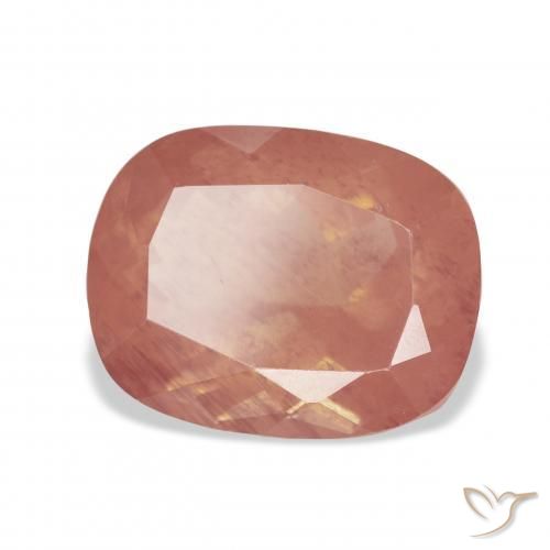 9,17 ctw natürlicher Blasses rötliches Orange Andesin-Labradorit, Kissen, Transparent