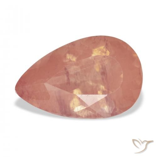 5.02ct Natürlicher Blasses rötliches Orange Andesin-Labradorit, Birnenform, Transparent