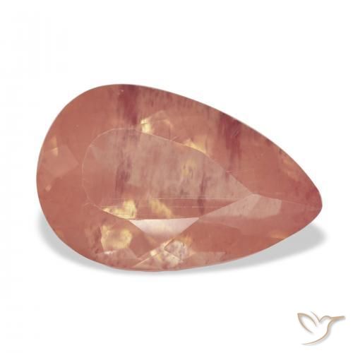 9,17 ctw natürlicher Blasses rötliches Orange Andesin-Labradorit, Birnenform, Transparent