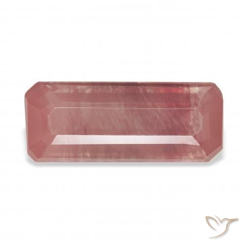 3.88ct Natürlicher orange-rot Andesin-Labradorit, Smaragdschliff, Transparent