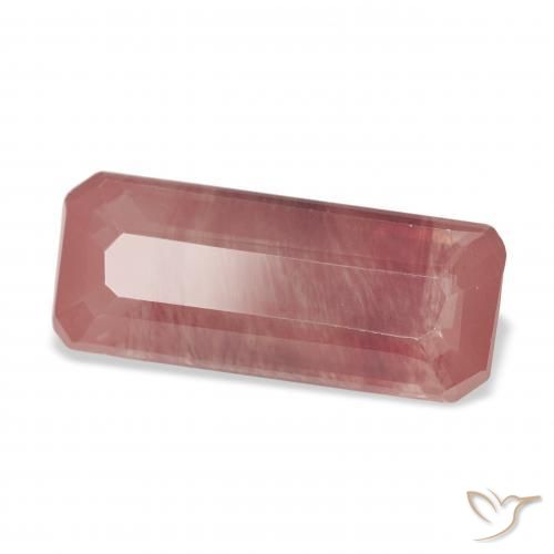 9,17 ctw natürlicher orange-rot Andesin-Labradorit, Oktagonschliff, Transparent