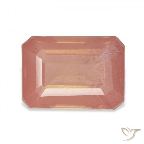 7.64ct Natürlicher Blasses rötliches Orange Andesin-Labradorit, Smaragdschliff, Transparent