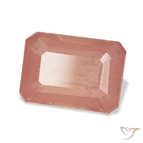 9,17 ctw natürlicher Blasses rötliches Orange Andesin-Labradorit, Oktagonschliff, Transparent