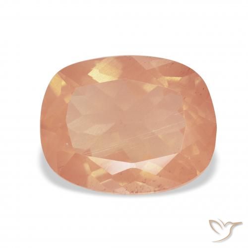 4.00ct Natürlicher Helles rötliches Orange Andesin-Labradorit, Kissen, Transparent
