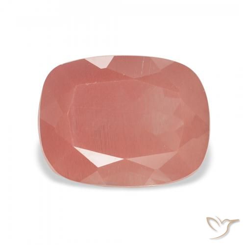 3.47ct Natürlicher Blasses rötliches Orange Andesin-Labradorit, Kissen, Lichtdurchlässig