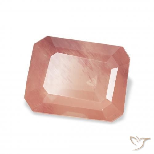 9,17 ctw natürlicher Grapefruit-Rosa Andesin-Labradorit, Oktagonschliff, Transparent